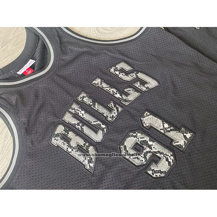 Maglia Chicago Bulls Dennis Rodman #91 Mitchell & Ness 1997-98 Nero1